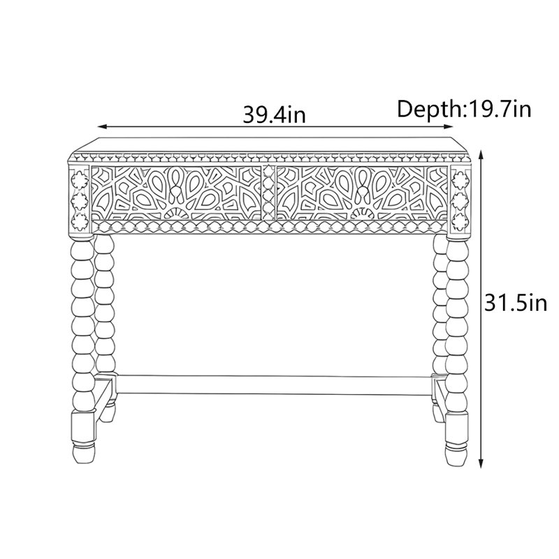 Bohemian Style Solid Wood Console Table