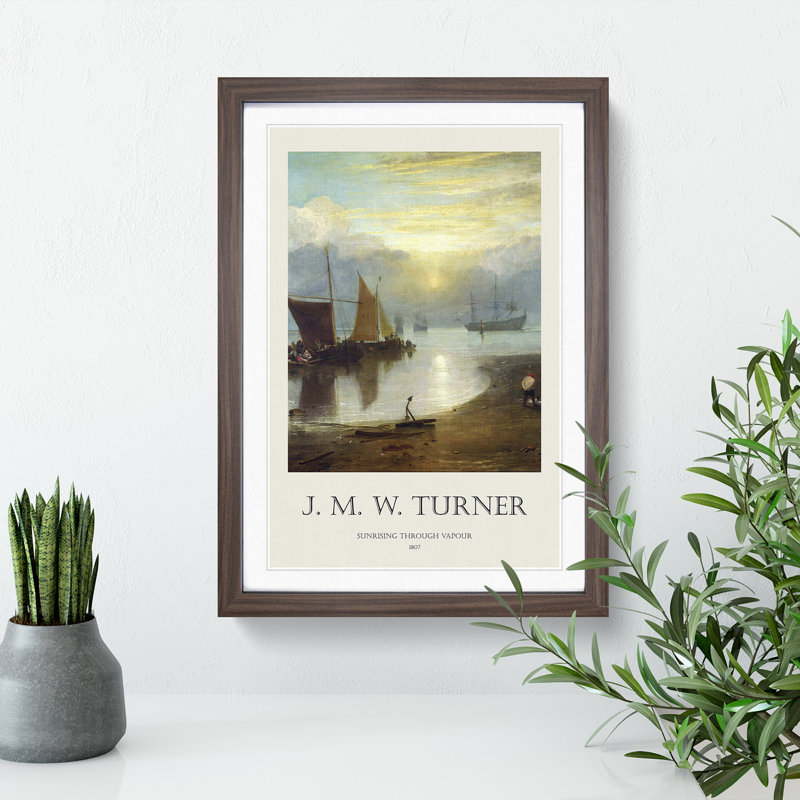 Sun Rising Through Vapour by Joseph-Mallord William Turner - Single Picture Frame Print, 36cm H x 27cm W x 2cm D