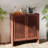 Mid Century Modern Sideboard Buffet Cabinet with Shutter Doors Coffee Bar Space