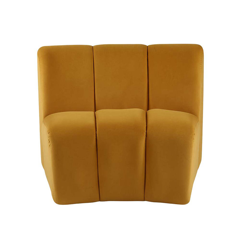 Canapé modulaire en velours Damaiya, Velours jaune
