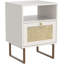 Table de chevet en rotin blanc