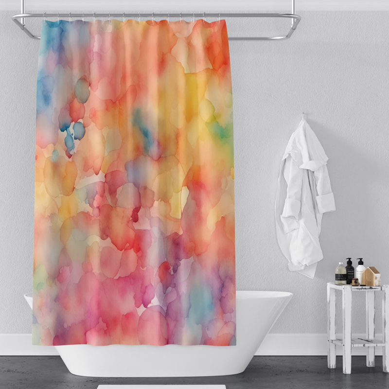 Rideau de douche abstrait, H 72 po x l 70 po