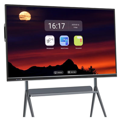JYXCN Smart Board 75 pouces, efficacité accrue! Tableau blanc interactif tout-en-un avec double système et ordinateur à écran tactile avec partage de nuage pour l'éducation et le bureau? (Comprend un support mural)