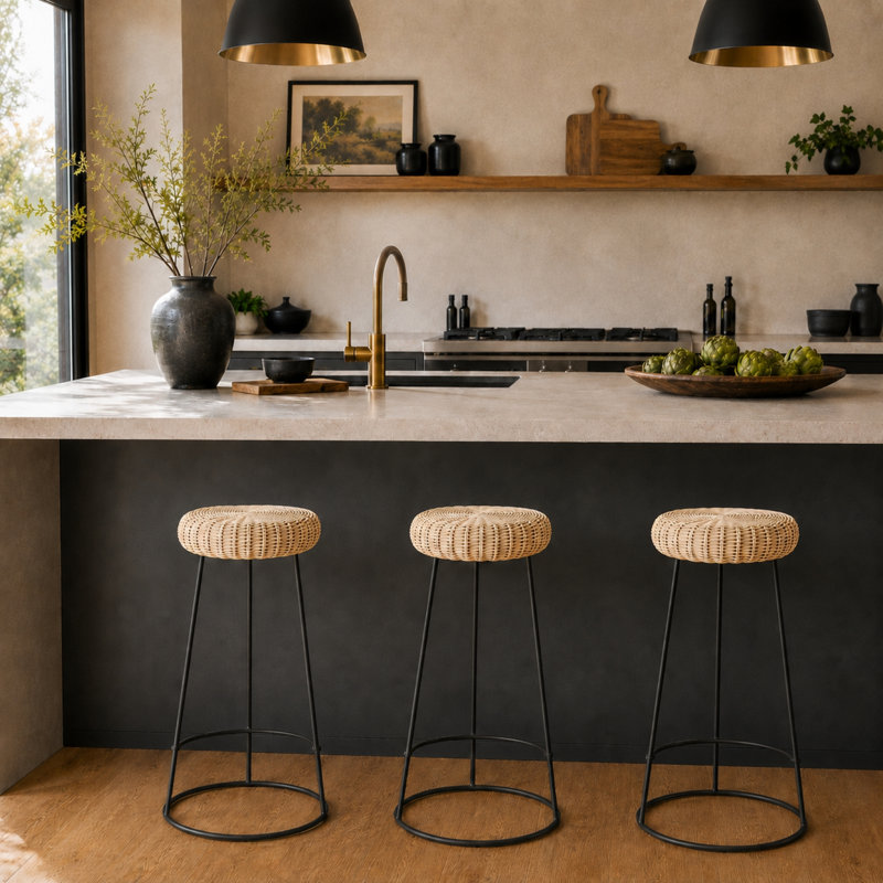 Gibsonburg Stool with Metal Frame
