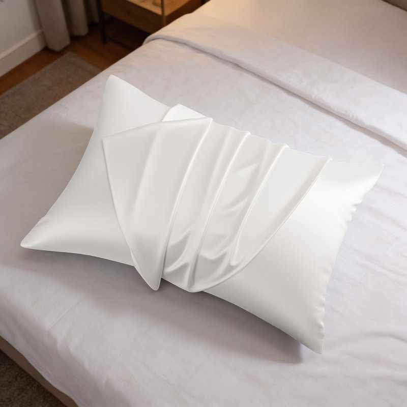 Luxury Silk-like Cooling Pillowcase, White, Queen Pillowcase