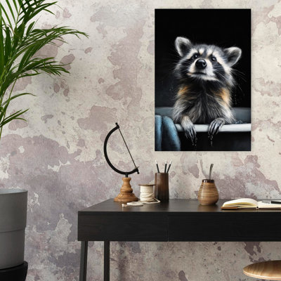 Raccoon In Bathtube 3 by Justyna Jaszke - Wrapped Canvas Print