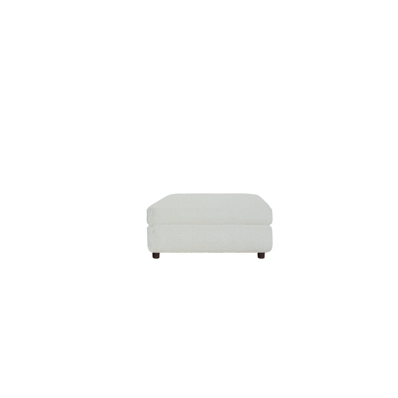 Repose-pieds standard carré de 38 po Aubriyana, Mélange de polyester blanc