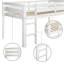 Lit mezzanine bas en bois avec échelle-846592042