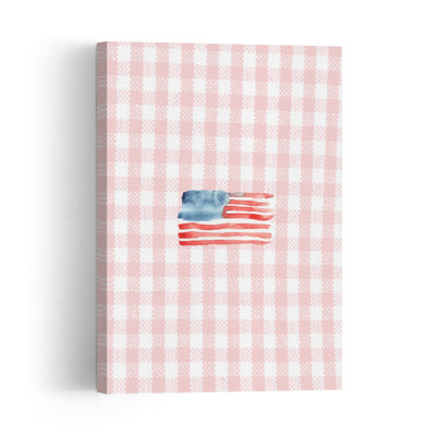 Watercolor American Flag Abstract Classic Rustic Summer Wall Art Print