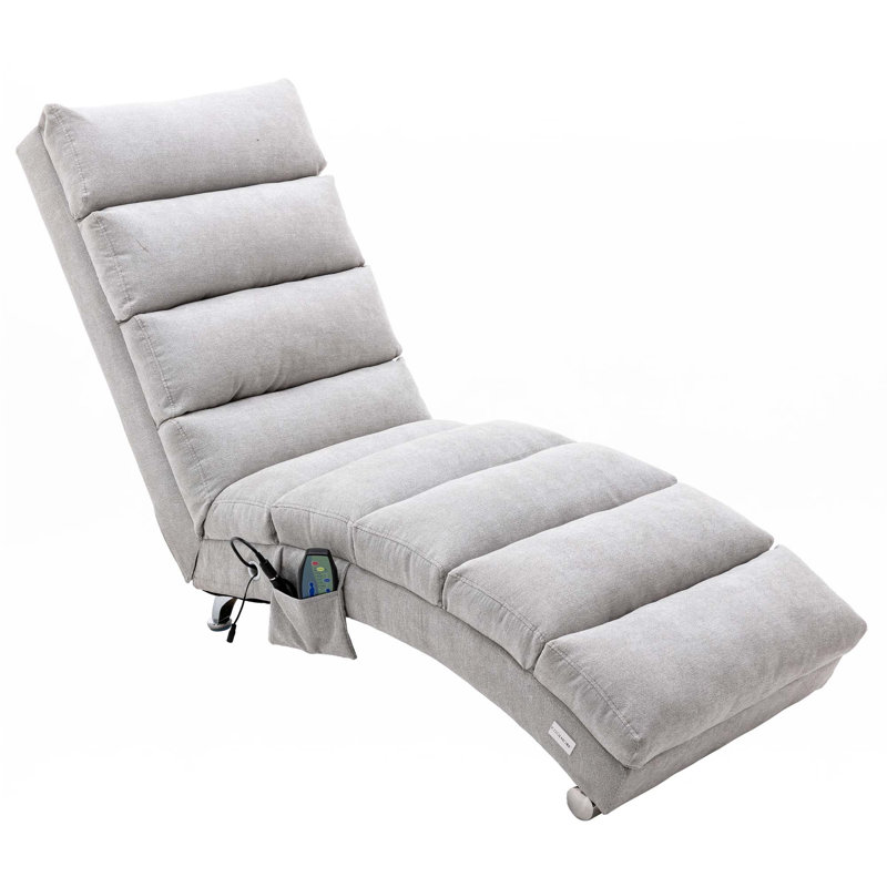 Chaise longue en lin, Gris clair