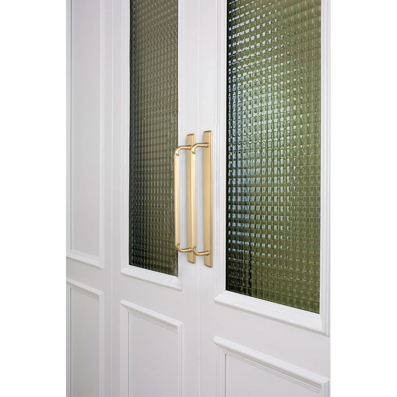 Poignée barre classique avec contre-plaque-G011, 7.6, Champagne Bronze