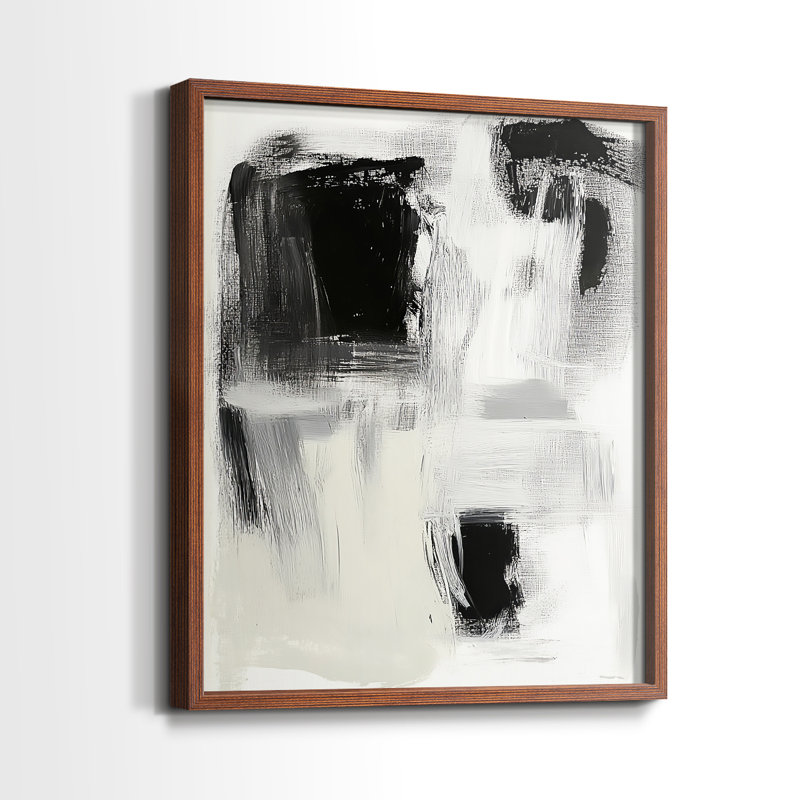 Série ABSTRACT DCCxxvii - reproduction encadrée de qualité supérieure - prête à être accrochée - aucun clou requis, Noyer