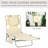 Folding Garden Chair With 5 Reclining Positions, Face Hole, Arm Slots And Pillow For Patio, Beach, Pool, Beige Beach Relaxing Slots, Foldable Feature Garden,