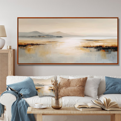 «Brown Grey Sunset Over Flathead Lake», art sur toile, paysage brun