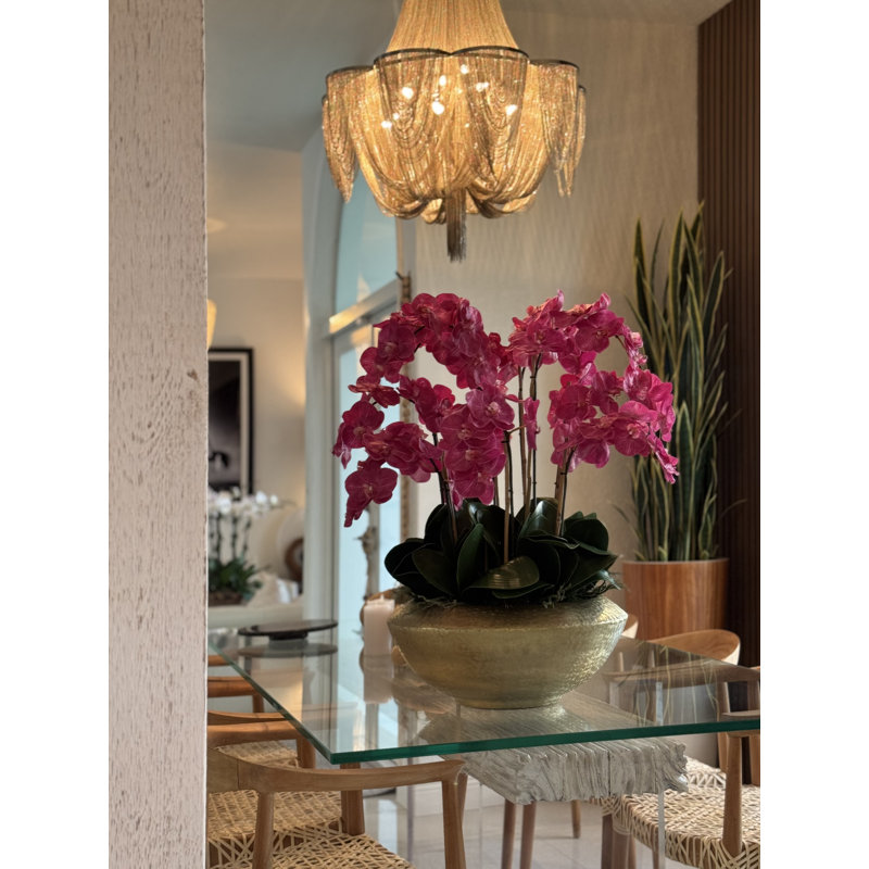 Blaze Bowl With Phalaenopsis Orchids, Pink