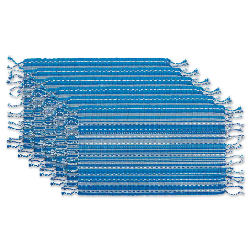 Ensemble de napperons en coton 6 pièces Fringe