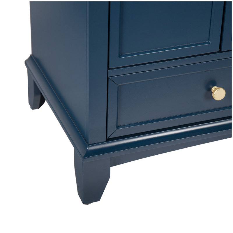 35.6" Bathroom Cabinet, Only Cabinet, Blue, Blue