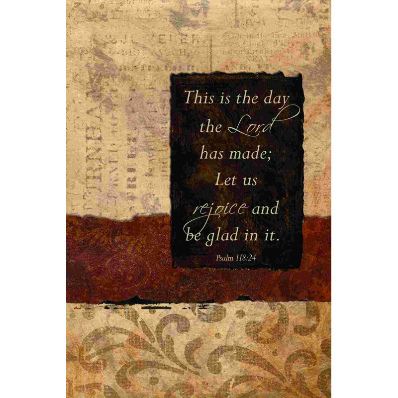«Let Us Rejoice», art textuel sur toile tendue, H 18 po x l 12 po