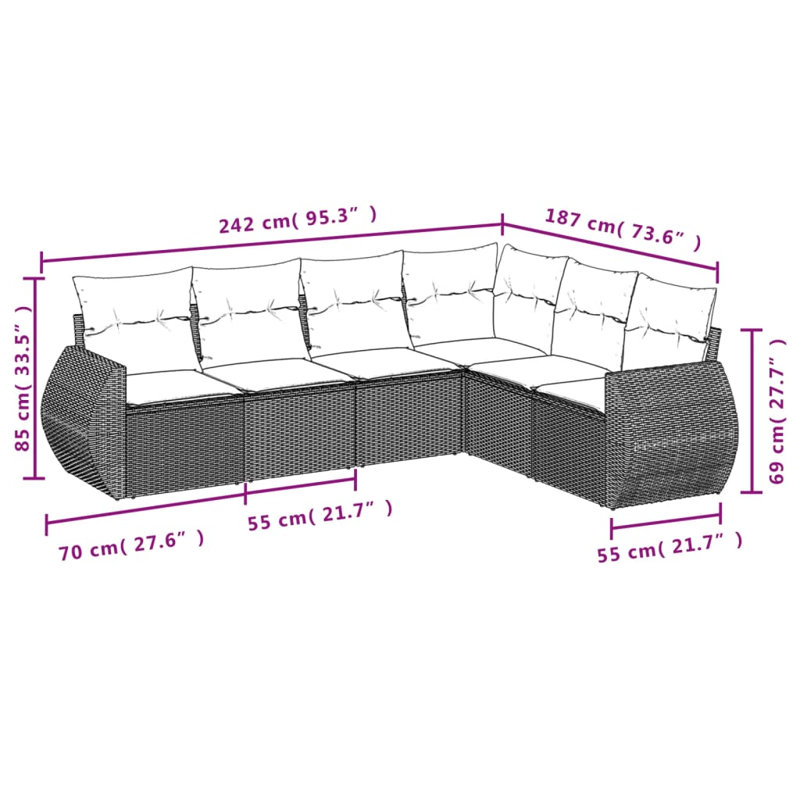 Ensemble de canapé de jardin Vidaxl