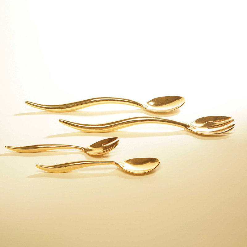 Toro 4 Piece Flatware Set, Gold