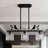 3-Light Dimmable Black Matte Crystal Pendant Light