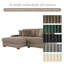 Canapé modulaire rembourré 2 pièces en flanelle de fourrure de lapin brun clair avec accoudoirs et coussins décoratifs 2 pièces-482039044