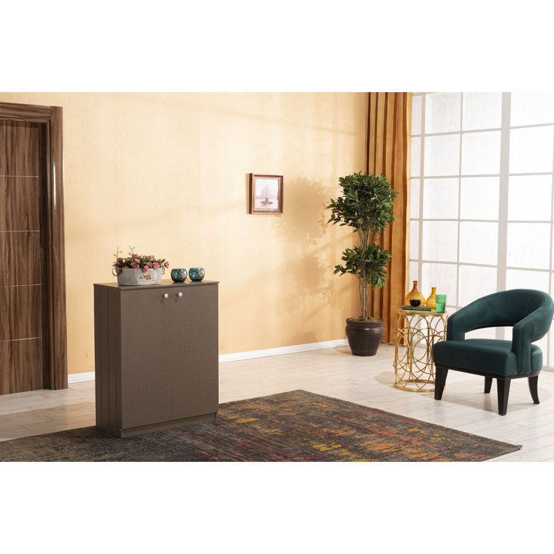 3 Tier Shoe Rack - Brown & Beige Wood, 27.02 In. D X 35.14 W 12.82 H Organizer + Stand, Wooden Construction, 27" Depth 36" Width 13" Height, 35 Lb