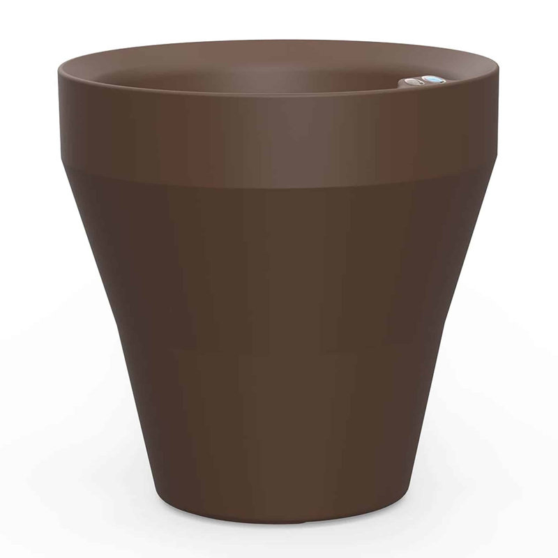 TruDrop Rim Modern Self Watering Plant Pot, Bark, 18” H x 18” W x 18” D