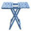 Table d'extérieur pliante bleue - Bois massif, portable, pour cour, balcon, bois bleu, balcon