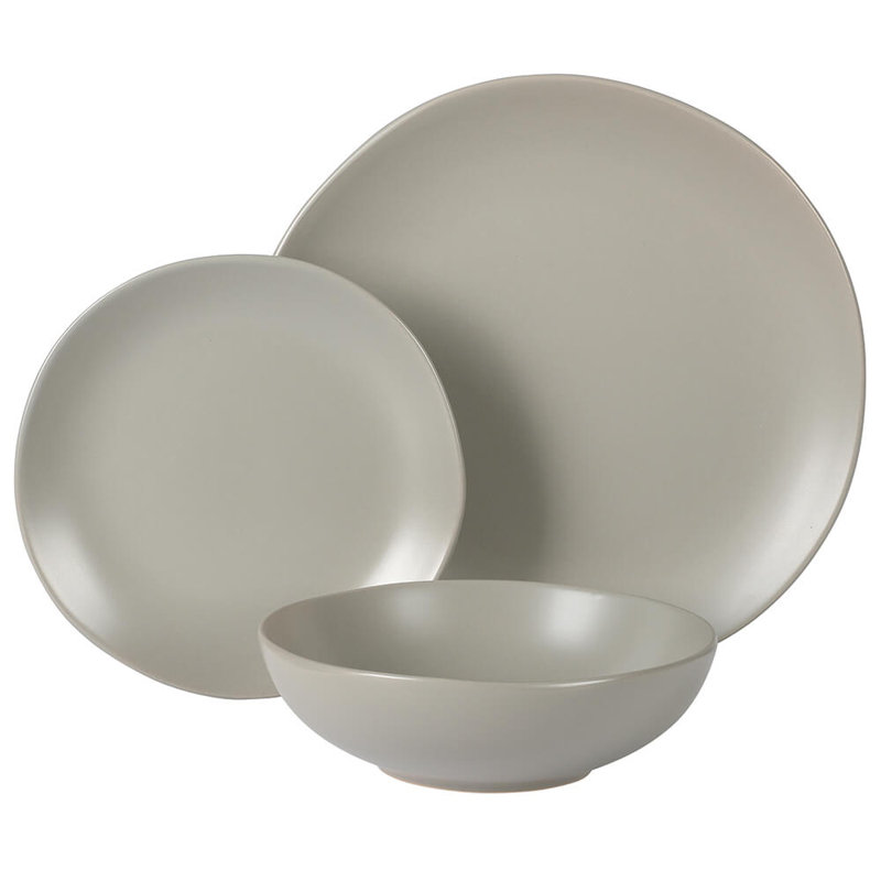Ensemble de vaisselle 18 pièces Gibson Home Bethel, Gris