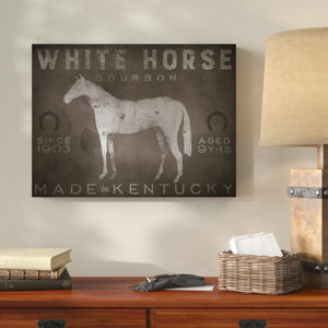 White Horse with Words by Ryan Fowler - Wrapped Canvas Graphic Art Print