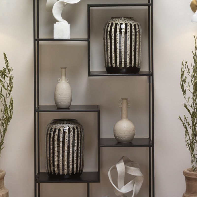 Barnaby Black and Beige Ceramic Table Vase