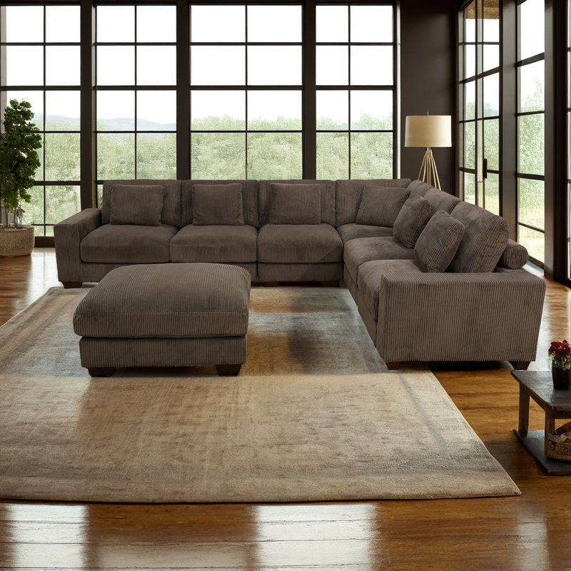 Rayion Corduroy Reclining L-Shaped Sectional
