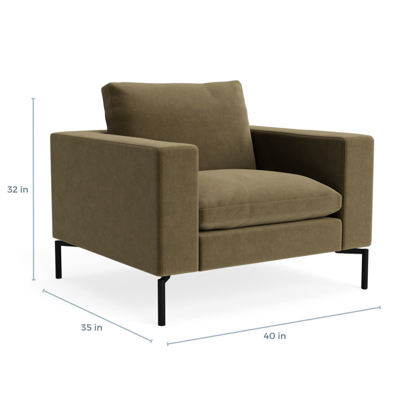 MTO - The New Standard Lounge Chair with Black Legs, Moss Velvet