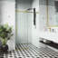 Porte de douche coulissante sans cadre avec verre transparent 3/8 po l 60-64 "x H 76" Cass-55865497