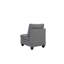 3 pièces gris modulaire: tissu semblable au lin et chaises d'ornement en bois fiables - dans le modèle