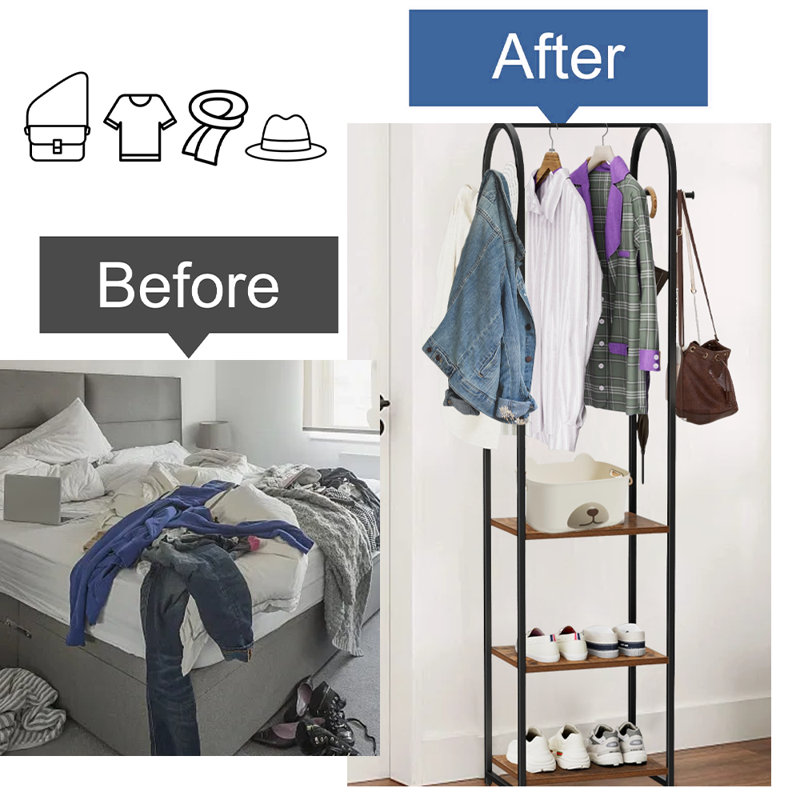 Portemanteau polyvalent et polyvalent pour la chambre à coucher, le couloir et plus encore - parfait pour suspendre des vêtements, des sacs et des serviettes