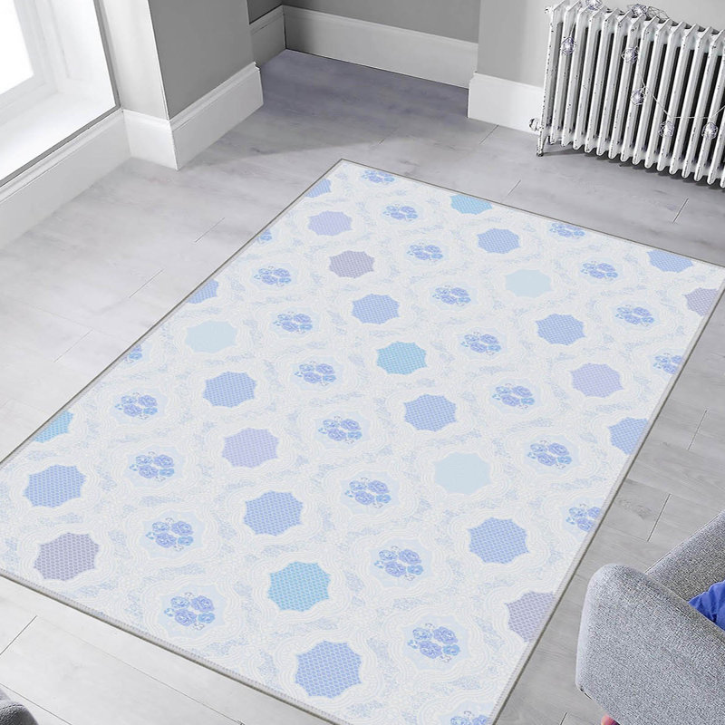 Antibacterial Woven Carpet (3D Digital Print) 4.0 x 5.9 Feet, 100% Polyester, Pile Height: 0.3 Inches | PVC Felt Dot Non-Slip Underside, Machine Washable, Perfect for Living Room & Bedroom Decor