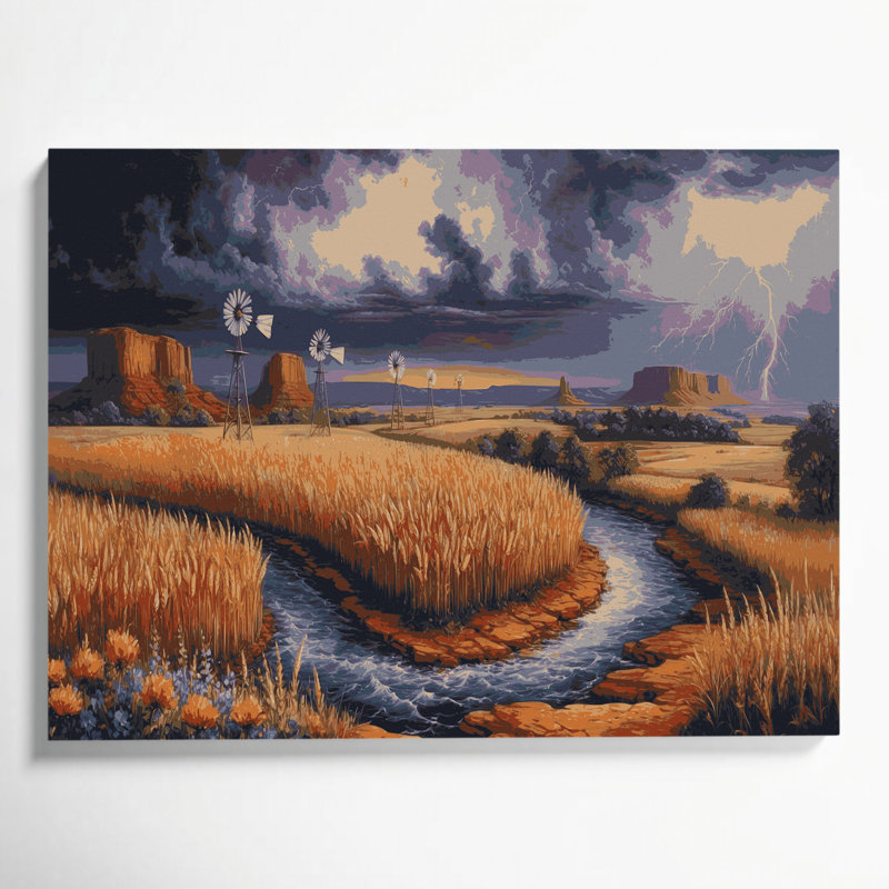 Art mural sur toile brune «USA State Oklahoma», H 11 po x l 14 po