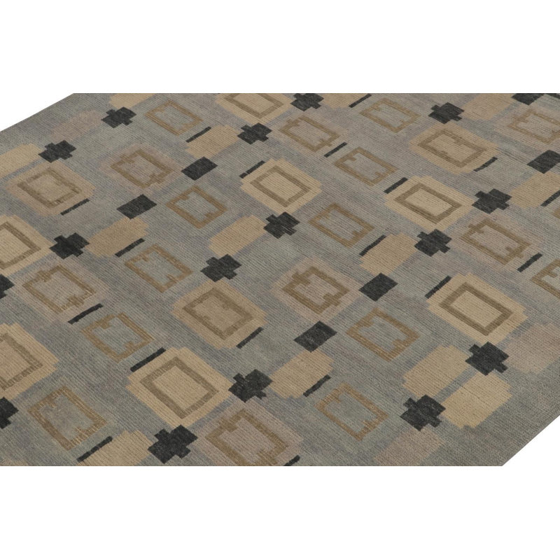 Scandinavian Wool Geometric Area Rug, Rectangle 10' x 14'