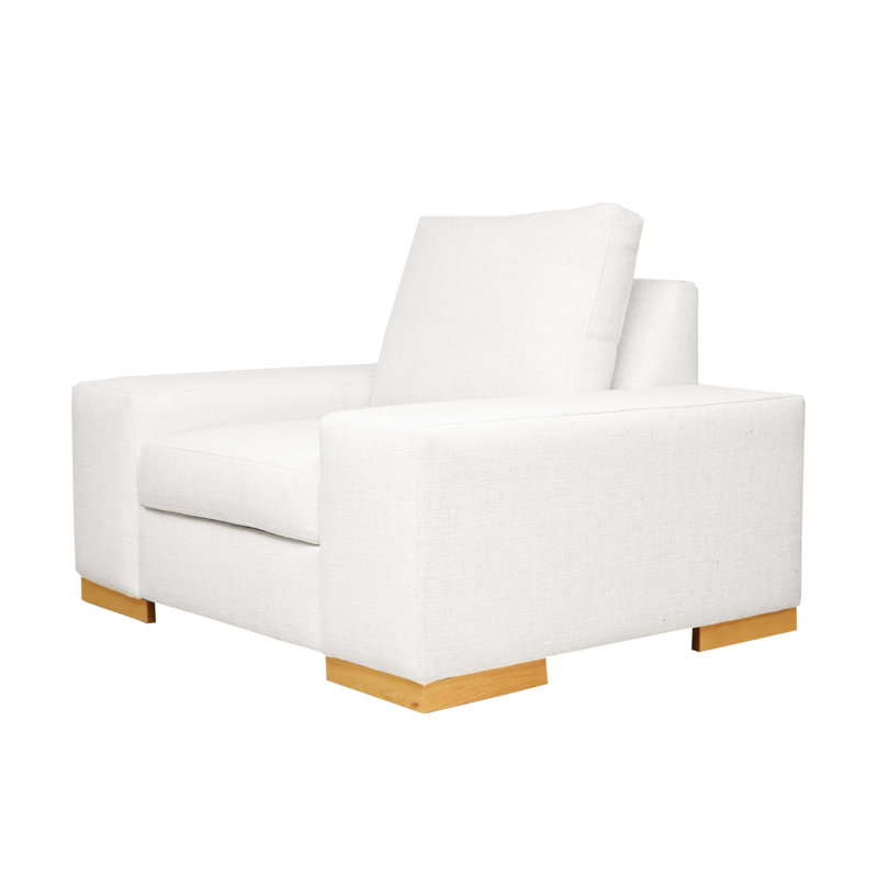 Fauteuil club Harrison, Blanc Klein, Naturel, Moyenne