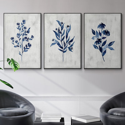 Wild Indigo I, reproduction sur toile 3 pièces