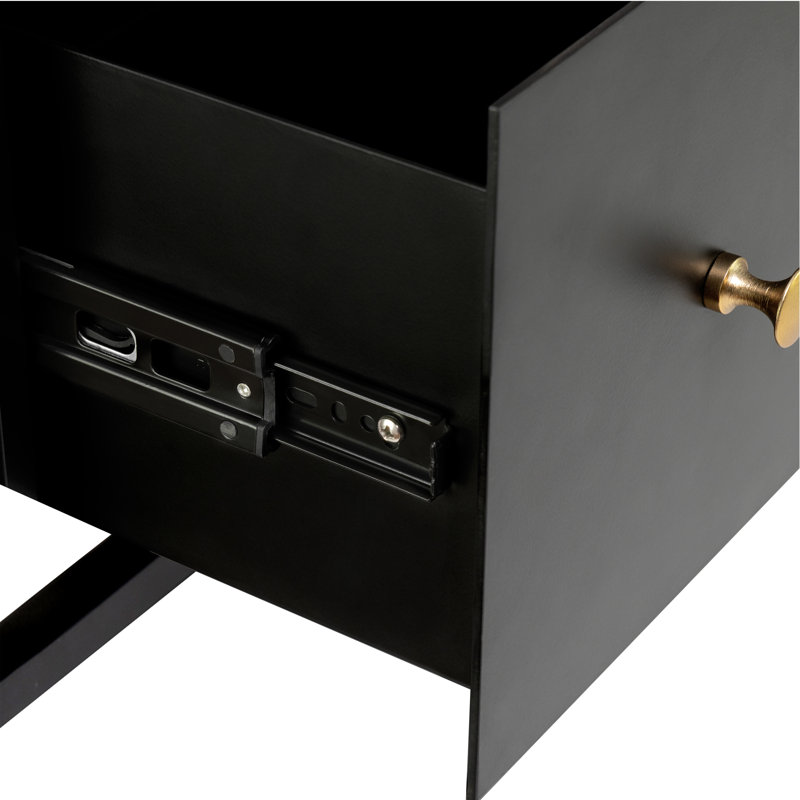 Springer 3 - Drawer Iron 20" Nightstand, Black