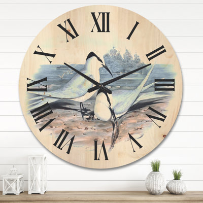 Horloge murale oiseaux en forêt