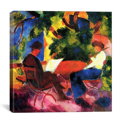 "At the Garden Table", art mural sur toile par August Macke