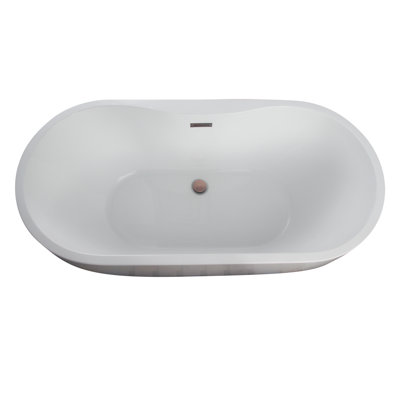 Pilar 65'' x 29.5'' Soaking Acrylic Bathtub