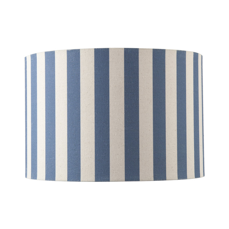 Linen Striped Lamp Shade With Fabric Inner By, Blue