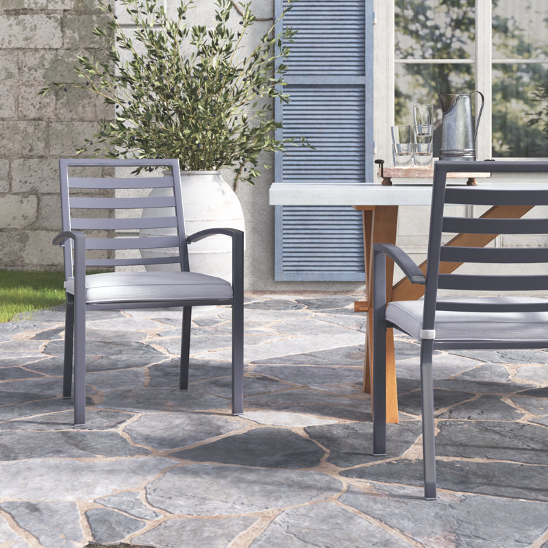 Chaise de terrasse avec coussin Sybil