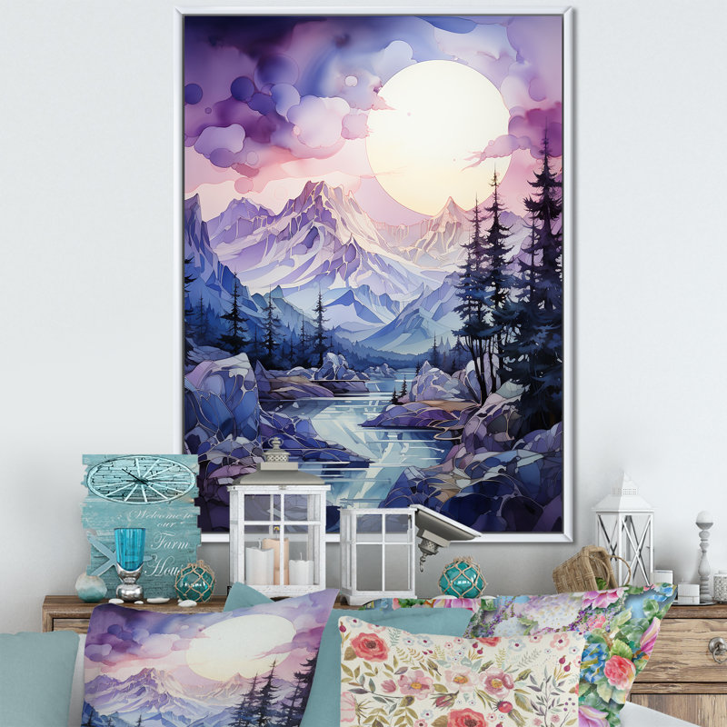 «Majestic Mountain Views III», reproduction sur toile, H 32 po x l 16 po x P 1 po, Cadre flottant blanc