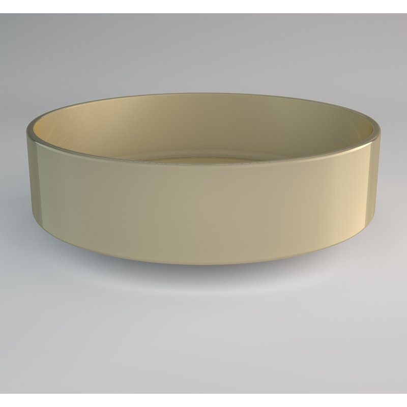 Lavabo de salle de bain vasque circulaire Rho, Champagne Starlight
